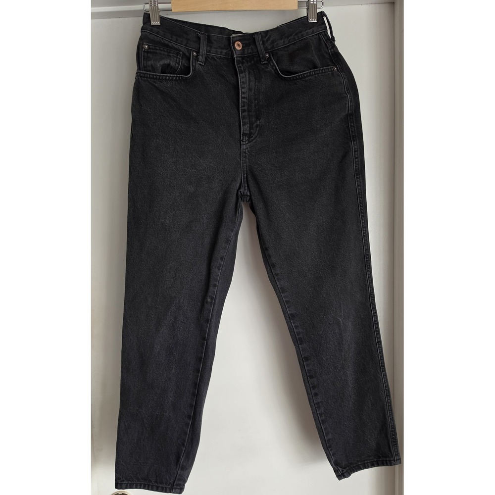 We the Free Women Mom's Jeans Size 28 Black Solid Cotton Straight